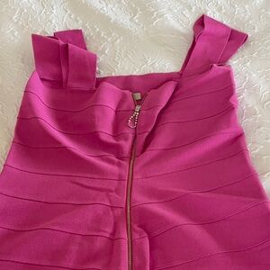 Pink bandage dress IKI from Italy 46 10 12 zip front M L leger